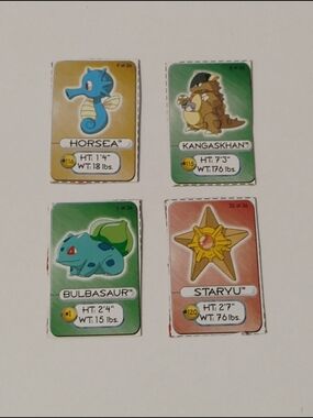 Pokemon 1998 Premium Lunchables Mini Cardboard Cut Out Card Lot